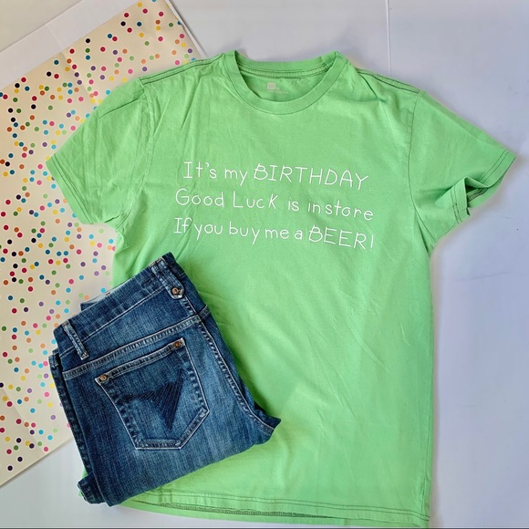 GAP It’s My Birthday Buy Me A Beer T-Shirt Medium - Picture 8 of 8